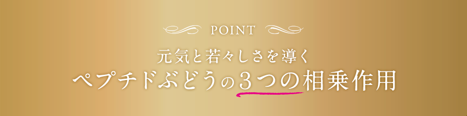 元気と若々しさを導く ペプチドぶどうの３つの相乗作用